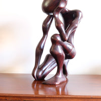 African Abstract Mahogany Sculpture Inspired by Rodin and Henry Moore