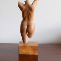Hand Carved Wooden Female Torso Sculpture | Modernist Art