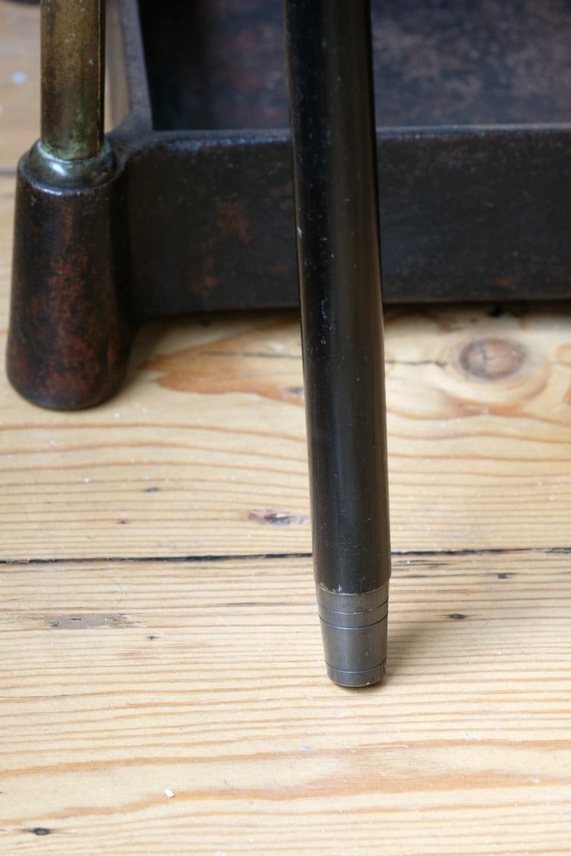 ebonised walking stick with hallmarked silver top and engraved plaque