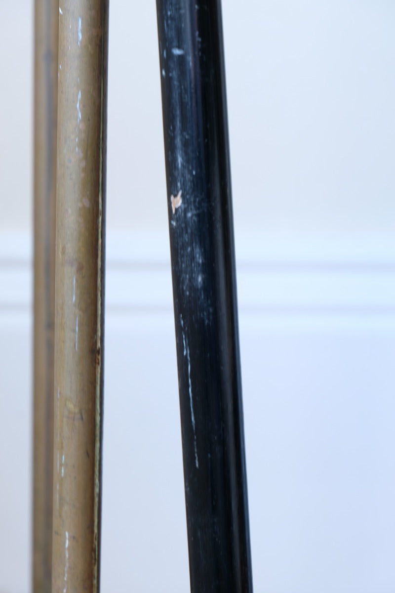 ebonised walking stick with hallmarked silver top and engraved plaque