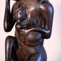 Close up - Mid century Kenyan/Tanzanian ebony figure dense black wood