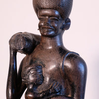 Close up - Mid century Kenyan/Tanzanian ebony figure dense black wood