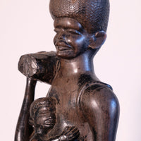 Close up - Mid century Kenyan/Tanzanian ebony figure dense black wood