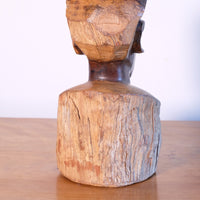 rear view of Hand-Carved Makonde Wood Bust African tribal art