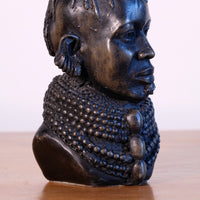 profile view african portrait bust