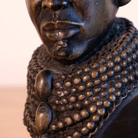 decorative african bust with expressive detail