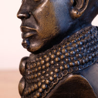 profile view african portrait bust