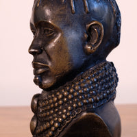 african tribal portrait bust sculpture detailed beading
