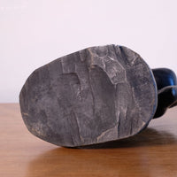 Mid century modernist carved wooden kneeling female nude sculpture with ebonised finish