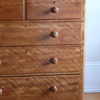 Victorian Scottish Satin Birch Chest Of Drawers With Plinth Drawer (c.1870–1890)