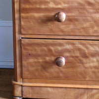 Victorian Scottish Satin Birch Chest Of Drawers With Plinth Drawer (c.1870–1890)