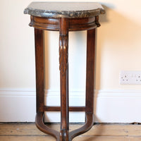 serpentine mahogany console table with marble top