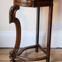 serpentine mahogany console table with marble top