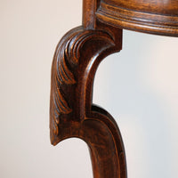 hand‑carved ogee edge mahogany marble console