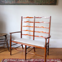 english ladder back beech bench late 19th century