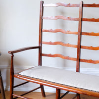 serpentine armrests - 19th century english vernacular furniture bench