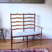 two seater beech ladder back bench