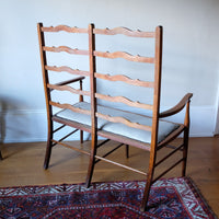 back the English ladder back beech bench late 19th century