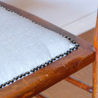beech bench with horsehair linen seat