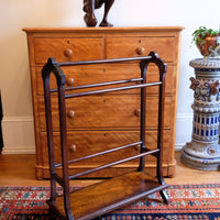 Victorian Inlaid Rosewood Towel Rail Clothes Horse Antique Stand