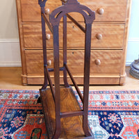 end view - rosewood inlay base on the Victorian Inlaid Rosewood Towel Rail Clothes Horse Antique Stand