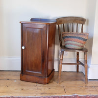 side view - 19th Century Mahogany Bedside Cupboard with Single Door & Curved Corners