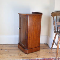 side view - 19th Century Mahogany Bedside Cupboard with Single Door & Curved Corners