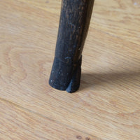 Hoof feet - 18th century ebonised oak side table with single drawer