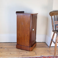 side view - 19th Century Mahogany Bedside Cupboard with Single Door & Curved Corners