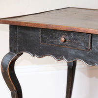18th century ebonised oak side table with single drawer