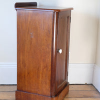 side view - 19th Century Mahogany Bedside Cupboard with Single Door & Curved Corners