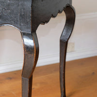 18th century ebonised oak side table with single drawer