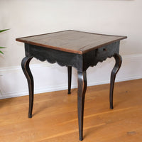 18th century ebonised oak side table with single drawer