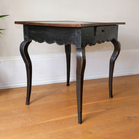 18th century ebonised oak side table with single drawer