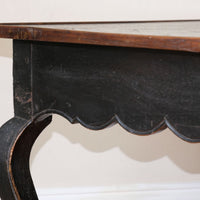 18th century ebonised oak side table with single drawer