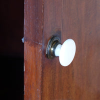 19th Century Mahogany Bedside night stand Cupboard with Single Door & Curved Corners