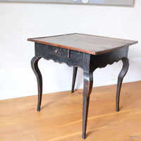 18th century ebonised oak side table with single drawer