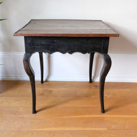 18th century ebonised oak side table with single drawer
