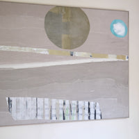 Side view large canvas abstract painting neutral palette handmade original