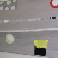 Large contemporary abstract oil painting canvas beige taupe 287 x 103 cm