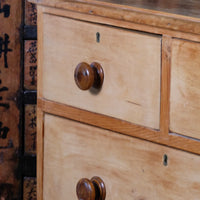 close pp of view on a Victorian Pine Chest of Drawers – Two Small Over Two Deep
