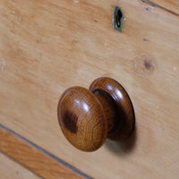Contrasting pine knob against paler pine drawer front - Victorian Pine Chest of Drawers – Two Small Over Two Deep