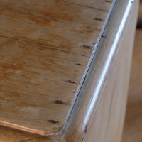 Worktop thumb nail edge detail and old nails - Victorian Pine Chest of Drawers – Two Small Over Two Deep