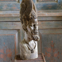 African Carved Serpentine Stone Sculpture Of A Tribal Elder