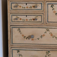close up of drawers - Antique French Painted Commode with Central Deep Drawer, Circa 1800