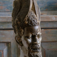 African Carved Serpentine Stone Sculpture Of A Tribal Elder