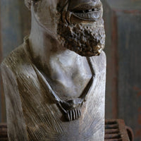 African Carved Serpentine Stone Sculpture Of A Tribal Elder