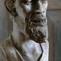 African Carved Serpentine Stone Sculpture Of A Tribal Elder