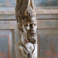 African Carved Serpentine Stone Sculpture Of A Tribal Elder