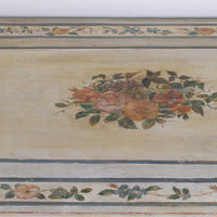 close up painted garland top - Antique French Painted Commode with Central Deep Drawer, Circa 1800